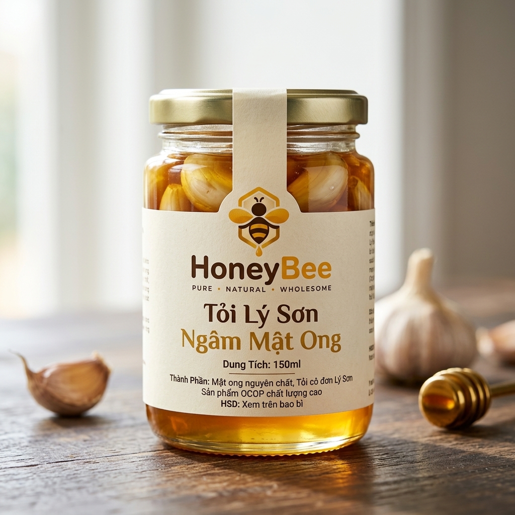 Tỏi Lý Sơn ngâm mật ong HoneyBee hũ 150ml